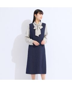 Liliane Burty（Lサイズ） / リリアンビューティ ミニ丈・ひざ丈ワンピース | 【M～4L/セットアップ対応】米沢織ふくれジャカードワンピース