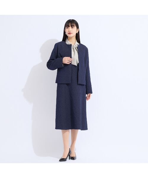 Liliane Burty(Lサイズ) / リリアンビューティ ミニ丈・ひざ丈ワンピース | 【M~4L/セットアップ対応】米沢織ふくれジャカードワンピース | 詳細2