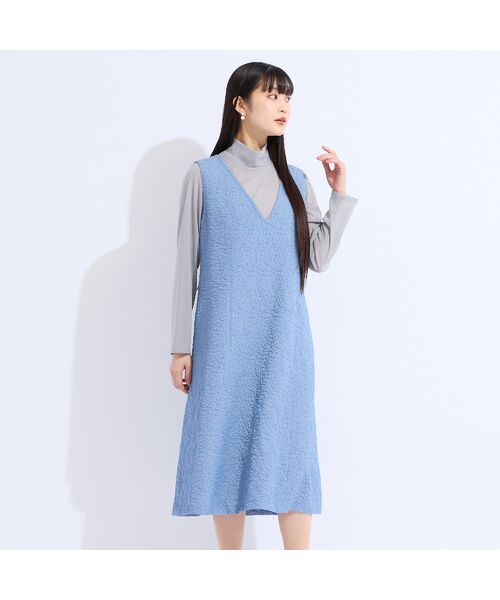 Liliane Burty(Lサイズ) / リリアンビューティ ミニ丈・ひざ丈ワンピース | 【M~4L/セットアップ対応】米沢織ふくれジャカードワンピース | 詳細13