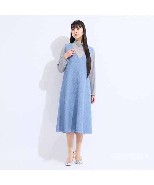 Liliane Burty(Lサイズ) / リリアンビューティ ミニ丈・ひざ丈ワンピース | 【M~4L/セットアップ対応】米沢織ふくれジャカードワンピース | 詳細14