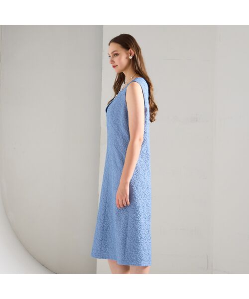 Liliane Burty(Lサイズ) / リリアンビューティ ミニ丈・ひざ丈ワンピース | 【M~4L/セットアップ対応】米沢織ふくれジャカードワンピース | 詳細5