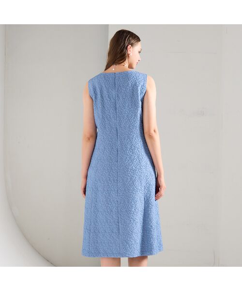 Liliane Burty(Lサイズ) / リリアンビューティ ミニ丈・ひざ丈ワンピース | 【M~4L/セットアップ対応】米沢織ふくれジャカードワンピース | 詳細6
