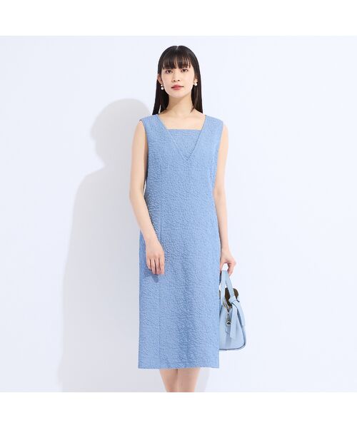 Liliane Burty(Lサイズ) / リリアンビューティ ミニ丈・ひざ丈ワンピース | 【M~4L/セットアップ対応】米沢織ふくれジャカードワンピース | 詳細10