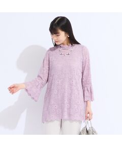 Liliane Burty（Lサイズ） / リリアンビューティ シャツ・ブラウス | 【M～４L】コードレースチュニックブラウス