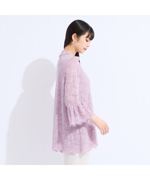 Liliane Burty（Lサイズ） / リリアンビューティ シャツ・ブラウス | 【M～４L】コードレースチュニックブラウス | 詳細1