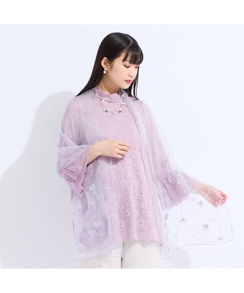 Liliane Burty（Lサイズ） / リリアンビューティ シャツ・ブラウス | 【M～４L】コードレースチュニックブラウス | 詳細3