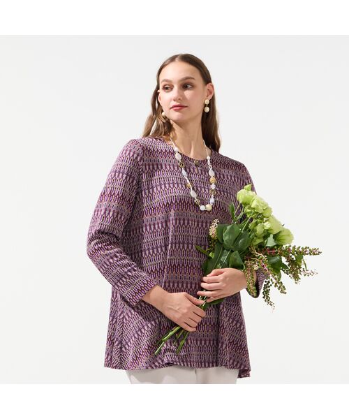 Liliane Burty（Lサイズ） / リリアンビューティ カットソー | 【M～4】イタリア製素材ラメジャカードチュニック | 詳細1