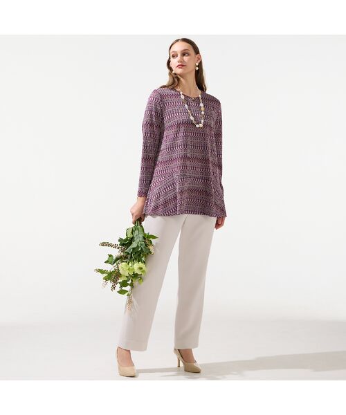 Liliane Burty（Lサイズ） / リリアンビューティ カットソー | 【M～4】イタリア製素材ラメジャカードチュニック | 詳細4