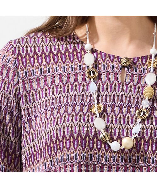 Liliane Burty（Lサイズ） / リリアンビューティ カットソー | 【M～4】イタリア製素材ラメジャカードチュニック | 詳細5