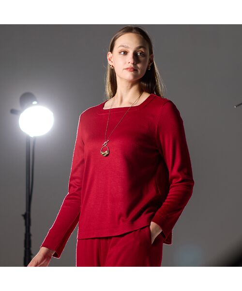 Liliane Burty（Lサイズ） / リリアンビューティ カットソー | 【M～4L/セットアップ対応】ウォームスムースプルオーバーＴシャツ | 詳細1