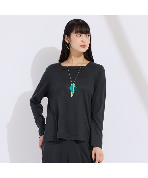 Liliane Burty（Lサイズ）/リリアンビューティ 【M～4L/セットアップ対応】ウォームスムースプルオーバーＴシャツ グレー 3L