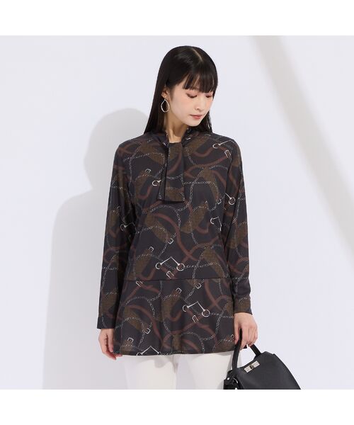 Liliane Burty（Lサイズ） / リリアンビューティ カットソー | 【M～4L】オーナメントプリントボウタイTシャツ | 詳細8