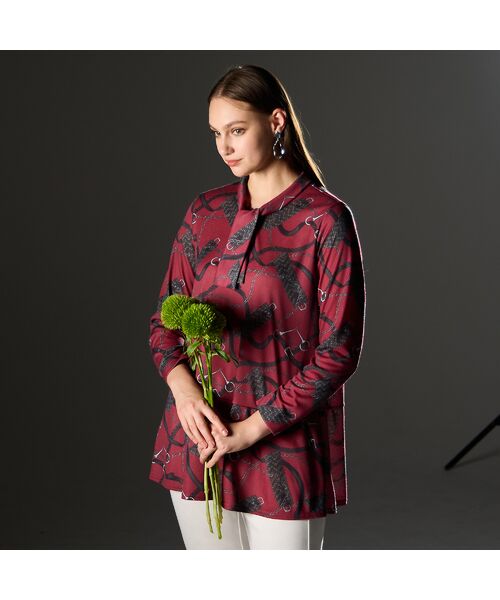 Liliane Burty（Lサイズ） / リリアンビューティ カットソー | 【M～4L】オーナメントプリントボウタイTシャツ | 詳細10