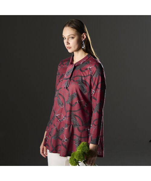 Liliane Burty（Lサイズ） / リリアンビューティ カットソー | 【M～4L】オーナメントプリントボウタイTシャツ | 詳細11