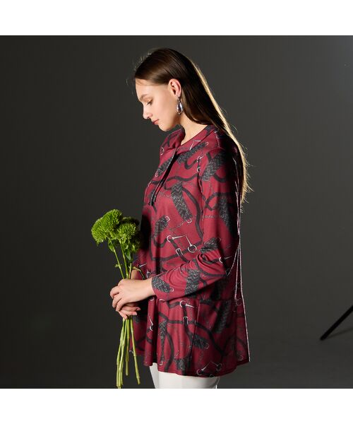 Liliane Burty（Lサイズ） / リリアンビューティ カットソー | 【M～4L】オーナメントプリントボウタイTシャツ | 詳細12