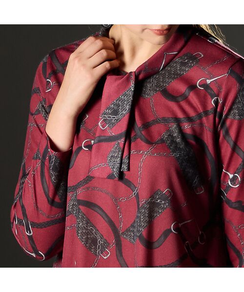 Liliane Burty（Lサイズ） / リリアンビューティ カットソー | 【M～4L】オーナメントプリントボウタイTシャツ | 詳細16