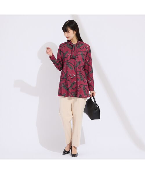 Liliane Burty（Lサイズ） / リリアンビューティ カットソー | 【M～4L】オーナメントプリントボウタイTシャツ | 詳細18