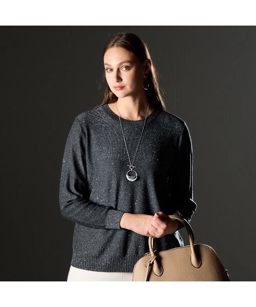 Liliane Burty（Lサイズ） / リリアンビューティ ニット・セーター | 【L～4L/アンサンブル対応】スパンコールプルオーバーニット | 詳細11