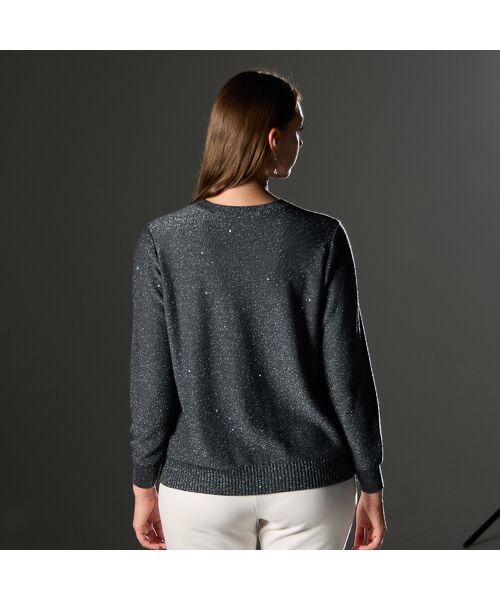 Liliane Burty（Lサイズ） / リリアンビューティ ニット・セーター | 【L～4L/アンサンブル対応】スパンコールプルオーバーニット | 詳細12