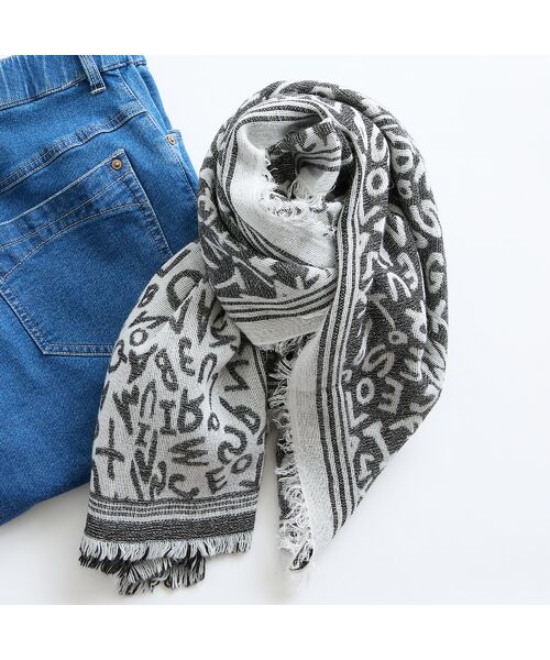 Liliane Burty（Lサイズ） / リリアンビューティ マフラー・ショール・スヌード・ストール | イタリア製英字ロゴストール | 詳細3