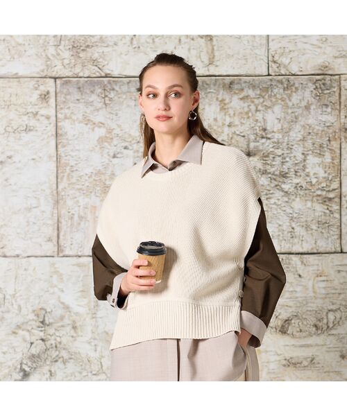 Liliane Burty（Lサイズ） / リリアンビューティ ベスト | 【L・3L】プルオーバーニットベスト | 詳細3