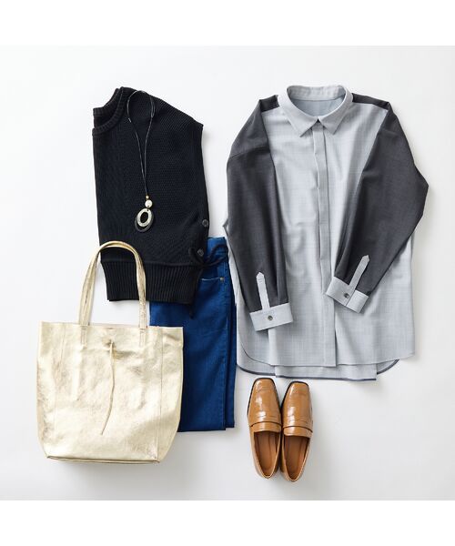 Liliane Burty（Lサイズ） / リリアンビューティ ベスト | 【L・3L】プルオーバーニットベスト | 詳細17