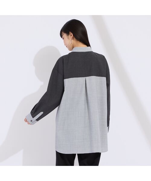 Liliane Burty（Lサイズ） / リリアンビューティ シャツ・ブラウス | 【L・3L】ウール混配色使いブラウス | 詳細16