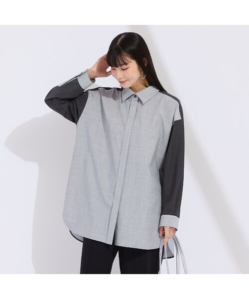 Liliane Burty（Lサイズ） / リリアンビューティ シャツ・ブラウス | 【L・3L】ウール混配色使いブラウス | 詳細14