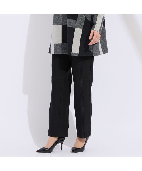 Liliane Burty(Lサイズ) / リリアンビューティ その他パンツ | 【L~4L】デニムプリント裏起毛パンツ(ブラック)