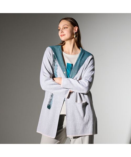 Liliane Burty（Lサイズ） / リリアンビューティ その他アウター | 【L～４L】フード付きニットジャケット | 詳細3