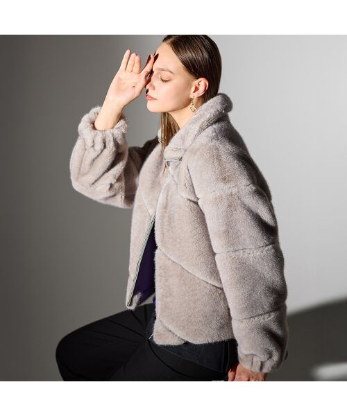 Liliane Burty(Lサイズ) / リリアンビューティ その他アウター | 【L~4L】フェイクファージャケット | 詳細1