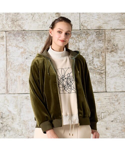 Liliane Burty(Lサイズ) / リリアンビューティ その他アウター | 【M~4L】ベロアボンディングジップアップパーカー | 詳細13