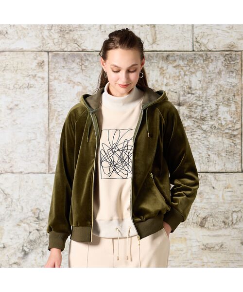 Liliane Burty(Lサイズ) / リリアンビューティ その他アウター | 【M~4L】ベロアボンディングジップアップパーカー | 詳細14