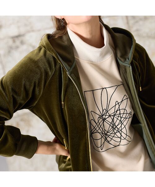 Liliane Burty(Lサイズ) / リリアンビューティ その他アウター | 【M~4L】ベロアボンディングジップアップパーカー | 詳細16