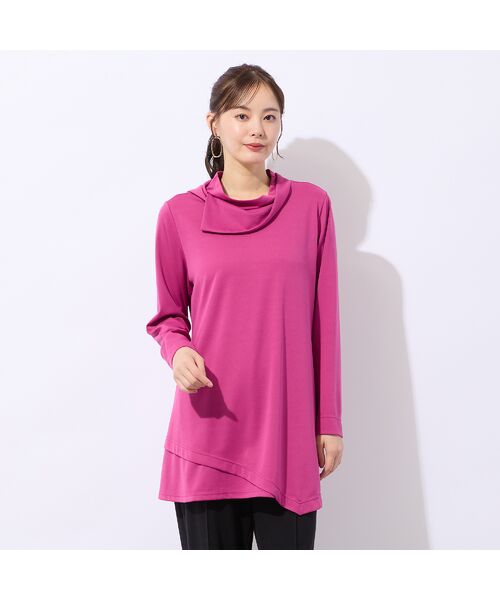 Liliane Burty（Lサイズ） / リリアンビューティ カットソー | 【M～４L】デザイン衿無地Ｔシャツ | 詳細1