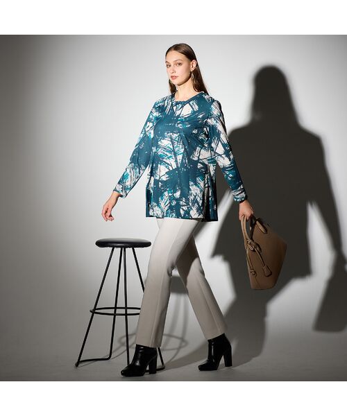 Liliane Burty（Lサイズ） / リリアンビューティ カットソー | 【M～４L】幾何プリントプルオーバーチュニック | 詳細2