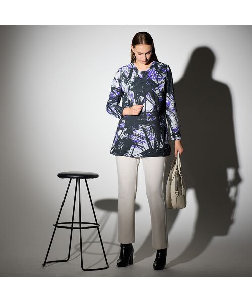 Liliane Burty（Lサイズ） / リリアンビューティ カットソー | 【M～４L】幾何プリントプルオーバーチュニック | 詳細14