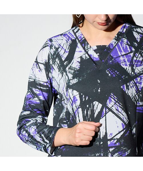 Liliane Burty（Lサイズ） / リリアンビューティ カットソー | 【M～４L】幾何プリントプルオーバーチュニック | 詳細15