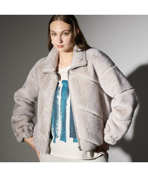 Liliane Burty（Lサイズ） / リリアンビューティ カットソー | 【M～４L】ハケタッチプリント配色Tシャツ | 詳細8