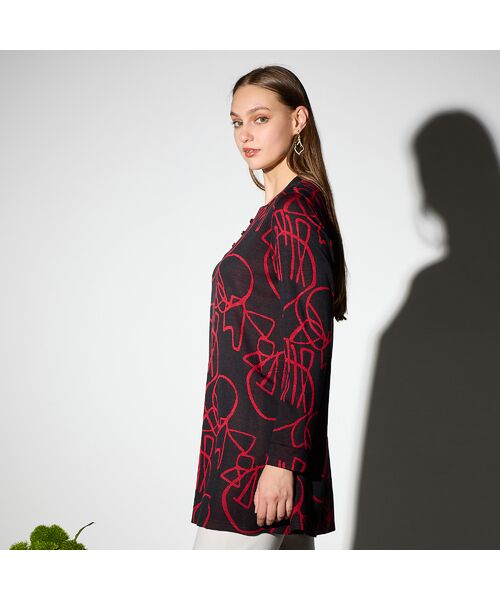 Liliane Burty(Lサイズ) / リリアンビューティ カットソー | 【M~4L】裏起毛ジャカードチュニック | 詳細2