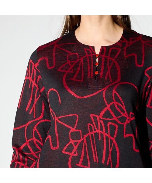 Liliane Burty(Lサイズ) / リリアンビューティ カットソー | 【M~4L】裏起毛ジャカードチュニック | 詳細6