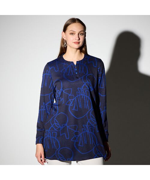 Liliane Burty(Lサイズ) / リリアンビューティ カットソー | 【M~4L】裏起毛ジャカードチュニック | 詳細8