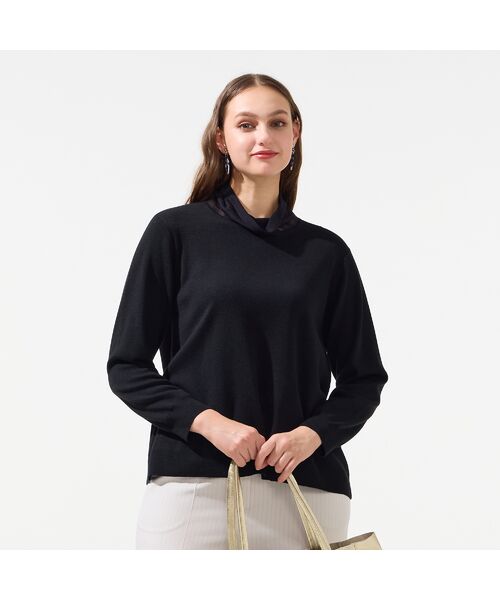 Liliane Burty(Lサイズ) / リリアンビューティ ニット・セーター | 【L~4L・アンサンブル対応】シアーネックプルオーバーニット | 詳細3