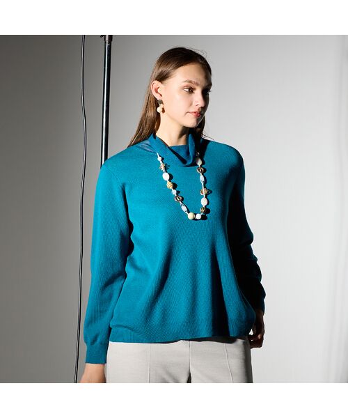 Liliane Burty(Lサイズ) / リリアンビューティ ニット・セーター | 【L~4L・アンサンブル対応】シアーネックプルオーバーニット | 詳細7