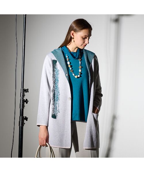 Liliane Burty(Lサイズ) / リリアンビューティ ニット・セーター | 【L~4L・アンサンブル対応】シアーネックプルオーバーニット | 詳細9