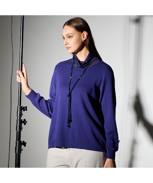 Liliane Burty(Lサイズ) / リリアンビューティ ニット・セーター | 【L~4L・アンサンブル対応】シアーネックプルオーバーニット | 詳細12