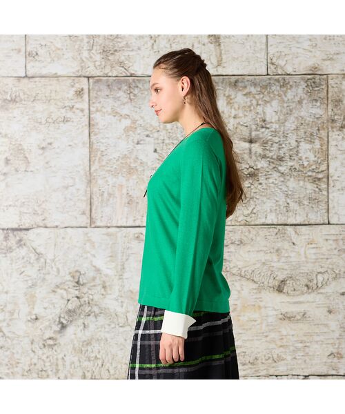 Liliane Burty(Lサイズ) / リリアンビューティ ニット・セーター | 【L~4L】袖カフス配色ニット | 詳細8