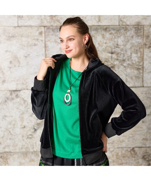 Liliane Burty(Lサイズ) / リリアンビューティ ニット・セーター | 【L~4L】袖カフス配色ニット | 詳細11