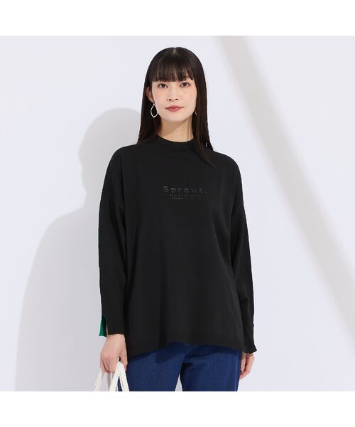 Liliane Burty（Lサイズ） / リリアンビューティ ニット・セーター | 【L・3L】配色ハイネックプルオーバーニット | 詳細1