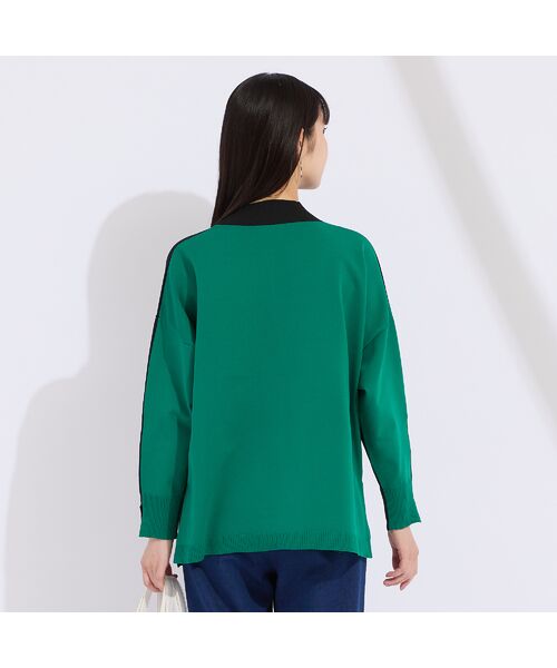 Liliane Burty（Lサイズ） / リリアンビューティ ニット・セーター | 【L・3L】配色ハイネックプルオーバーニット | 詳細3